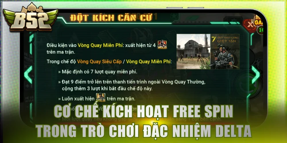 Cơ chế kích hoạt Free Spin trong trò chơi Đặc Nhiệm Delta