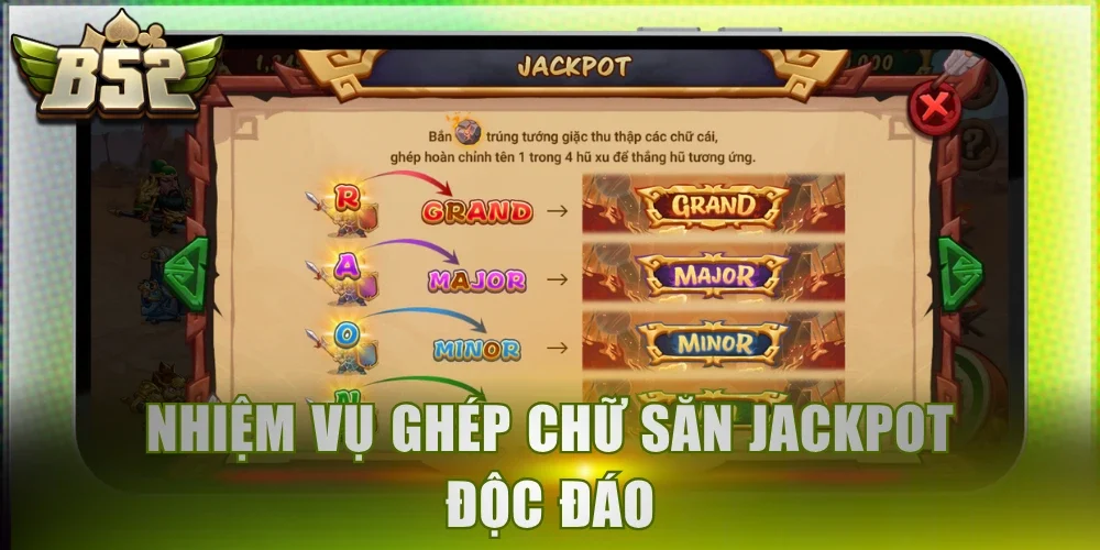 Nhiệm vụ ghép chữ săn Jackpot độc đáo