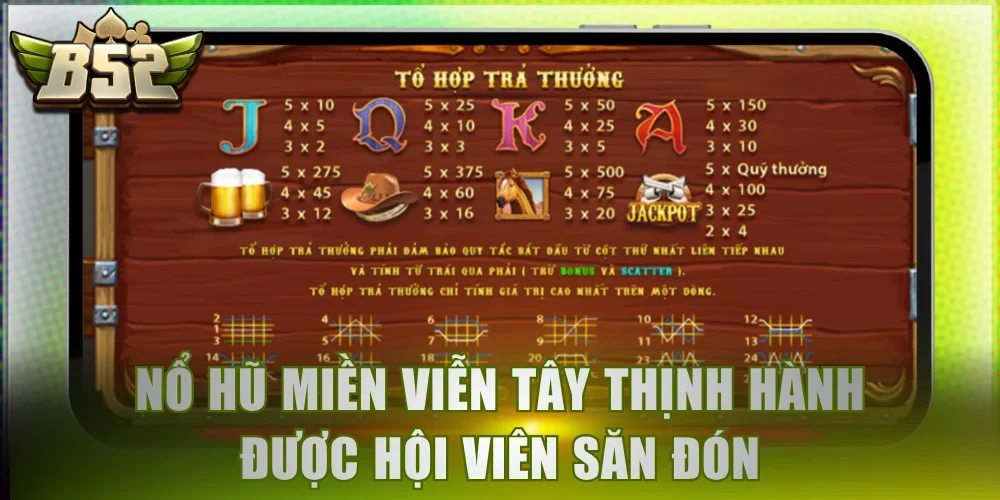 Nổ hũ Miền Viễn Tây thịnh hành được hội viên săn đón